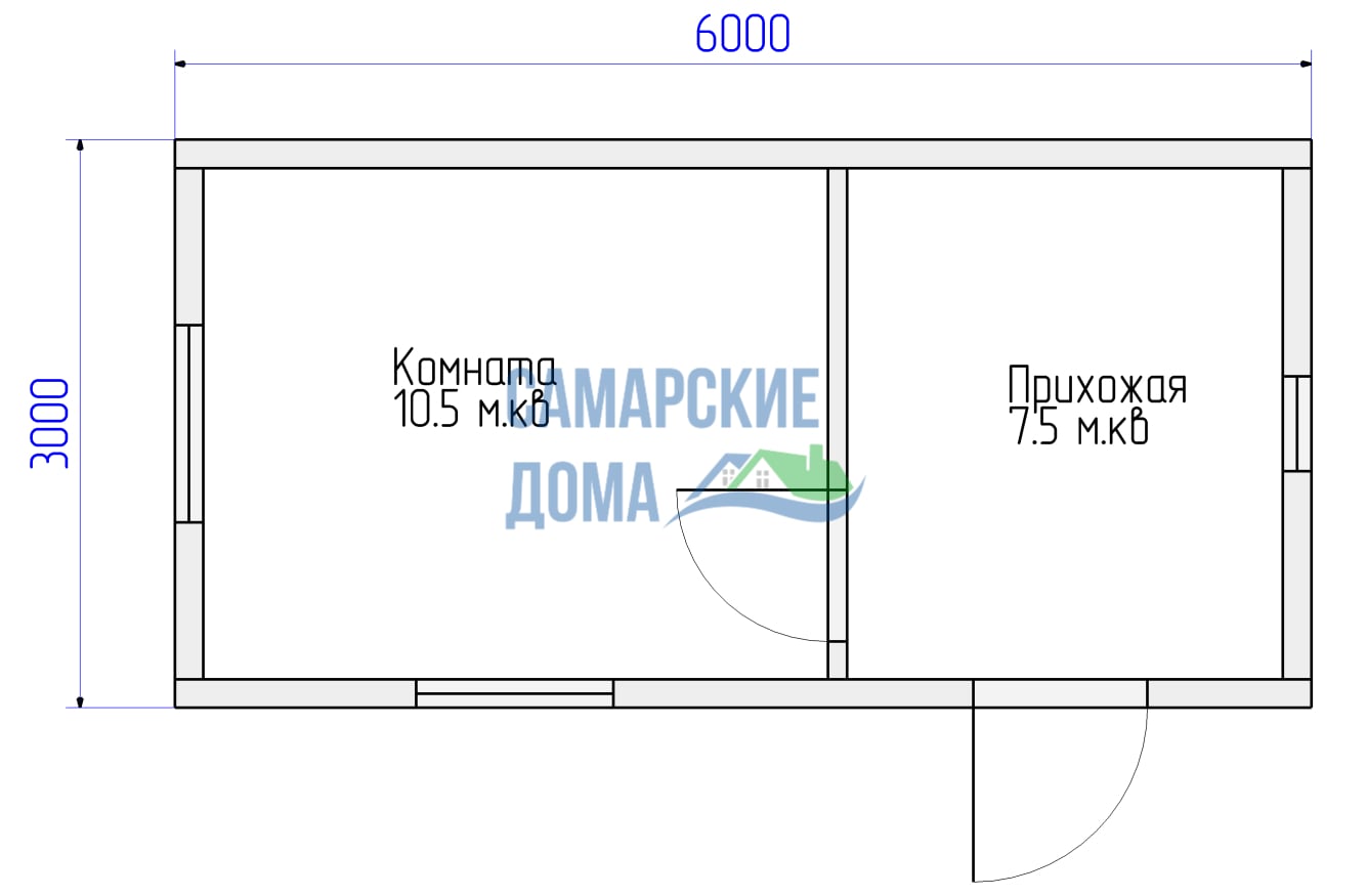 Планировка дачного дома СД-18д