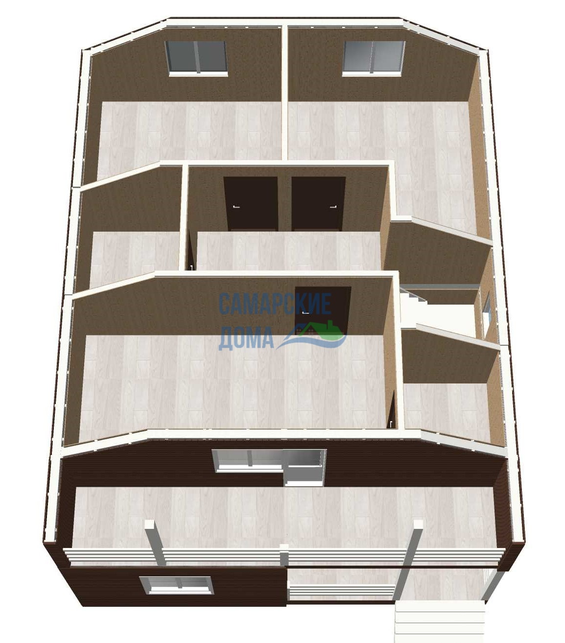 Каркасный дом СД-146 2 этаж планировка 3D