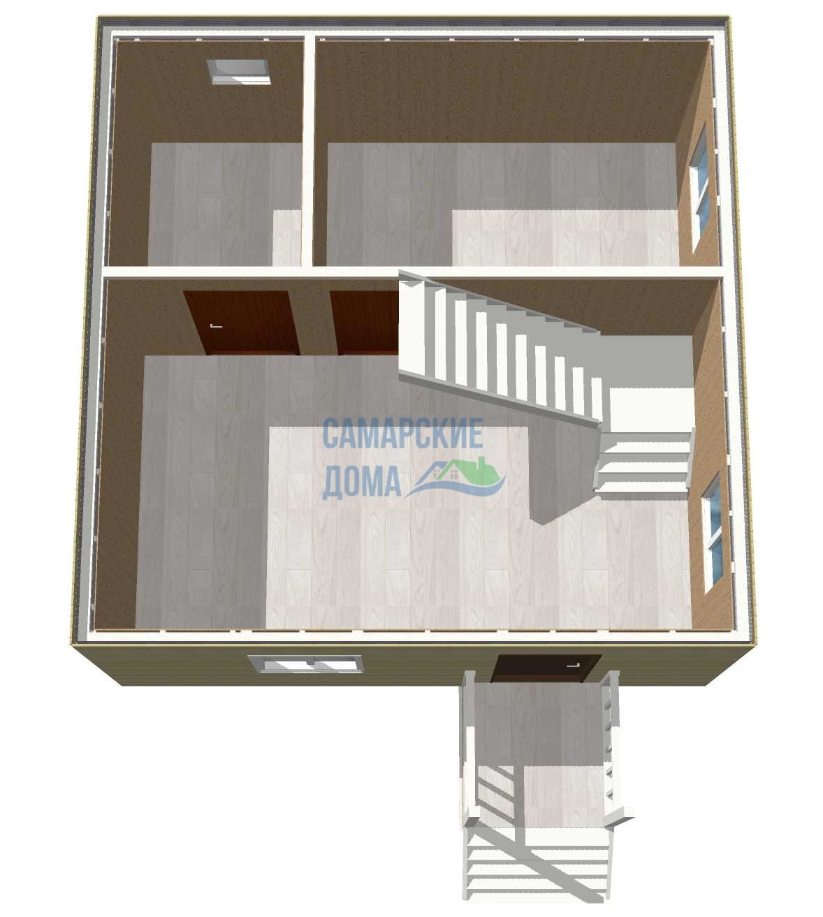 Планировка дома СД-71д 1 этаж 3D
