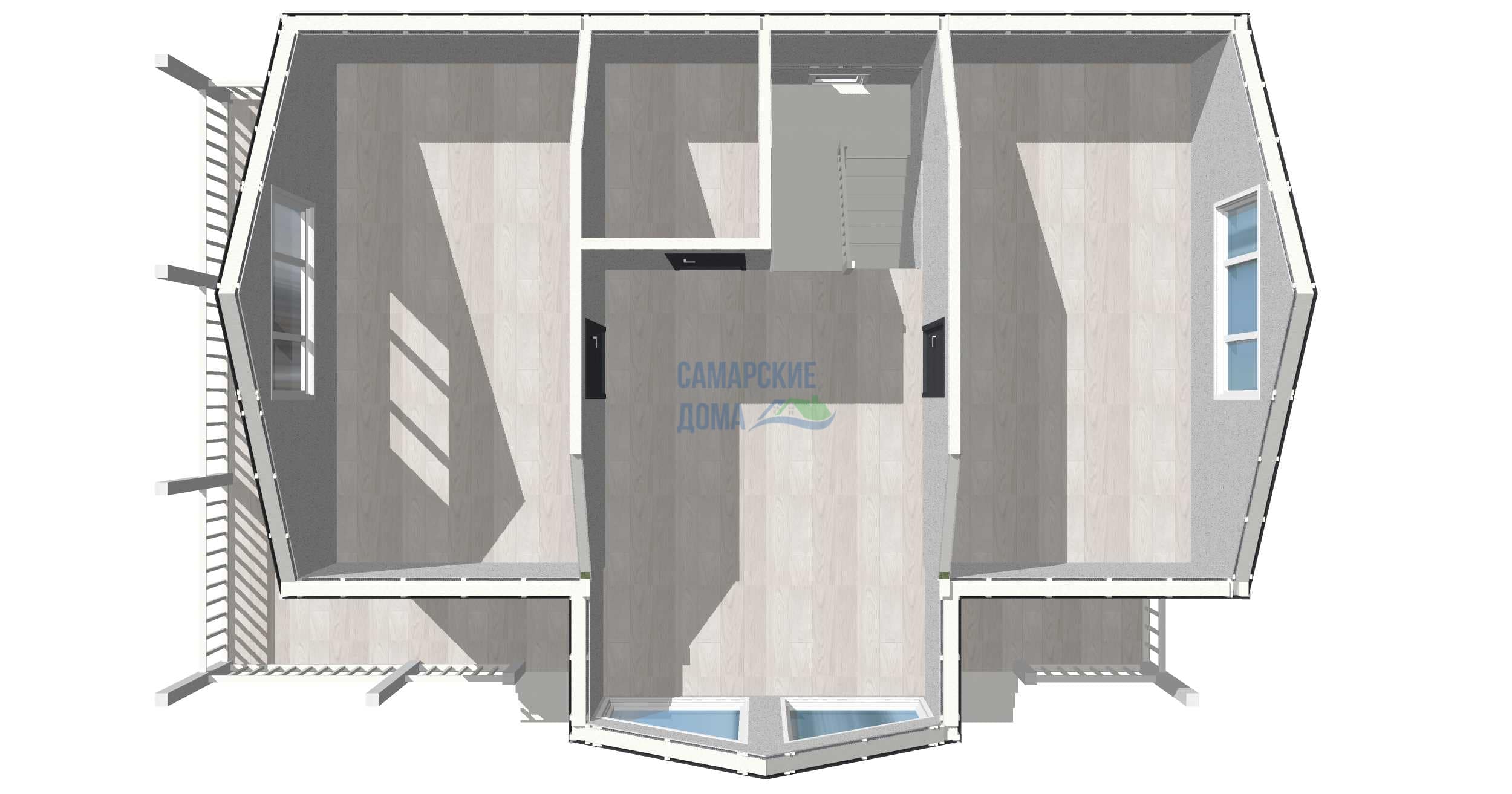Планировка дома СД-152 2 этаж 3D